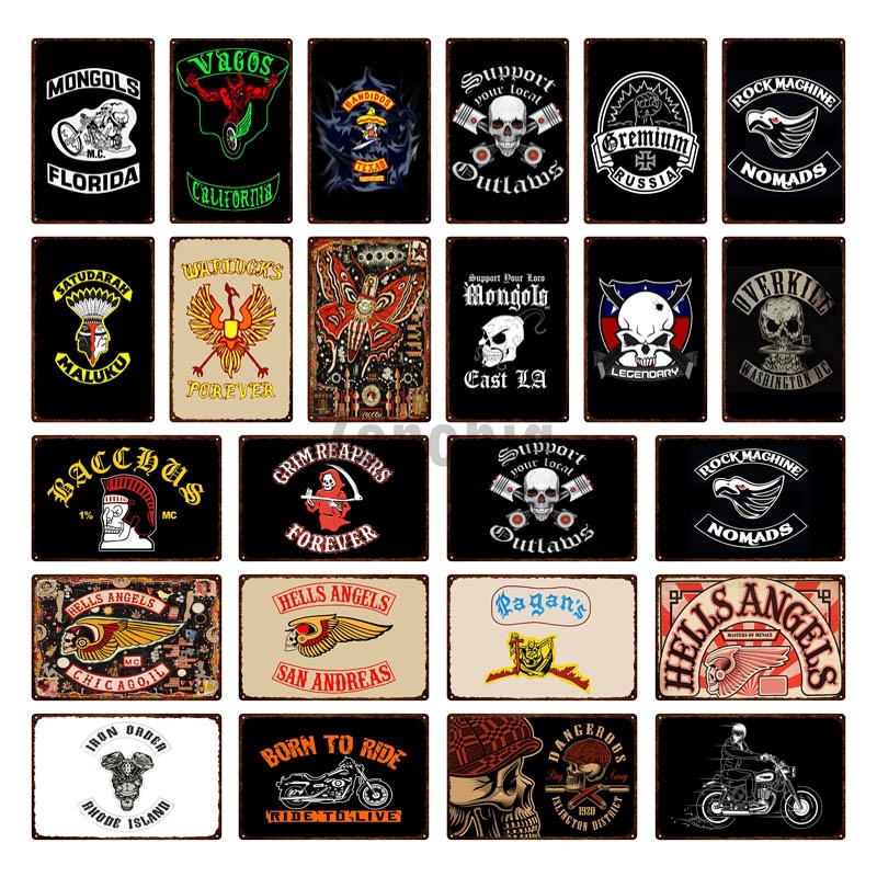 Zenobia Decor Motorcycle Club Vintage Tin Sign Metal Sign Decorative ...