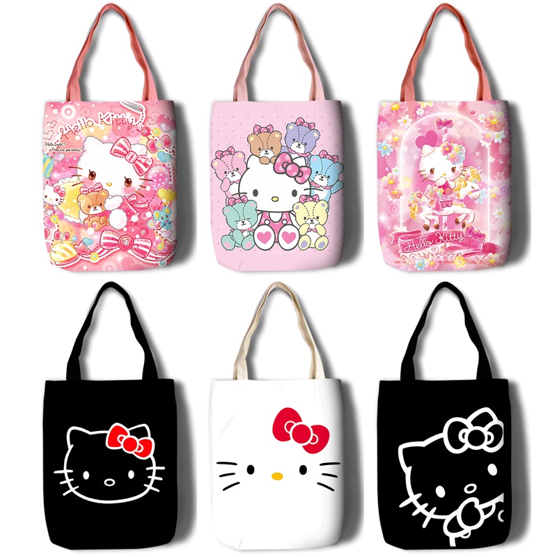 Hello Kitty Kt Cat Sanrio Merchandise Student Tote Bag Carry Shopping 