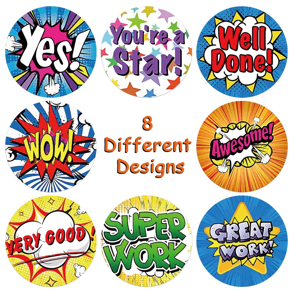 500pcs New Cute Reward Stickers with Word Motivational Stickers for ...