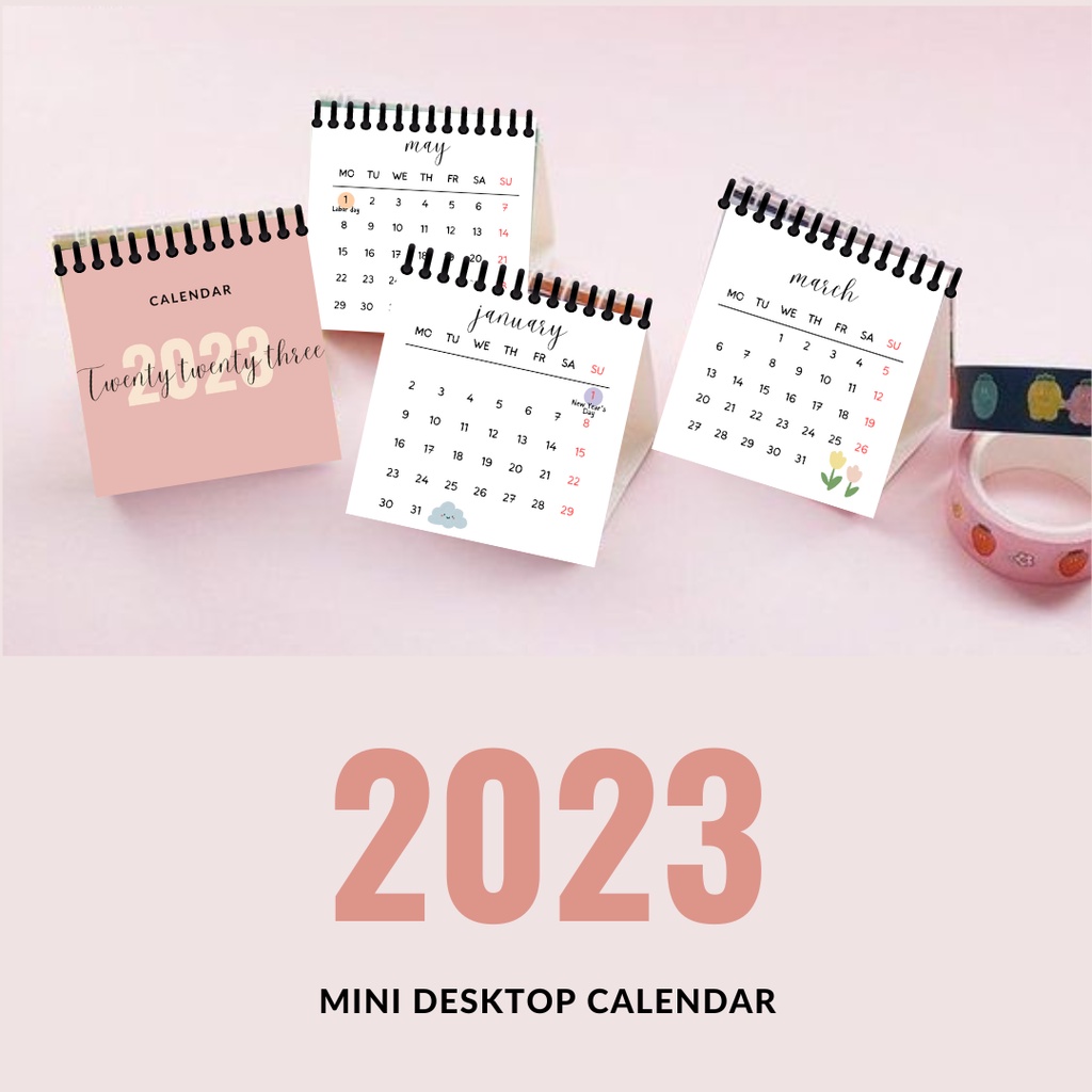 Mini desktop calendar 2023/ 2024 Shopee Philippines