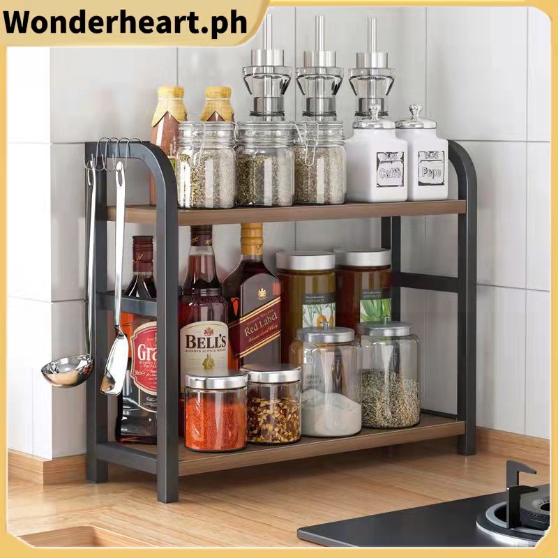 COD 3/2 Tier Spice Rack Condiment Seasoning Storage Organizer For ...