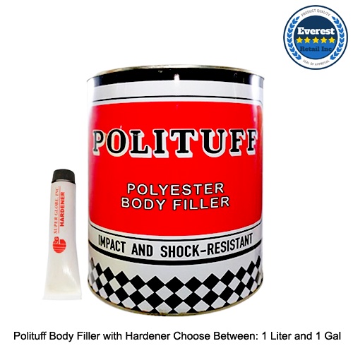 Polituff Body Filler with Hardener Choose Size = 1 Liter / 1 Gallon