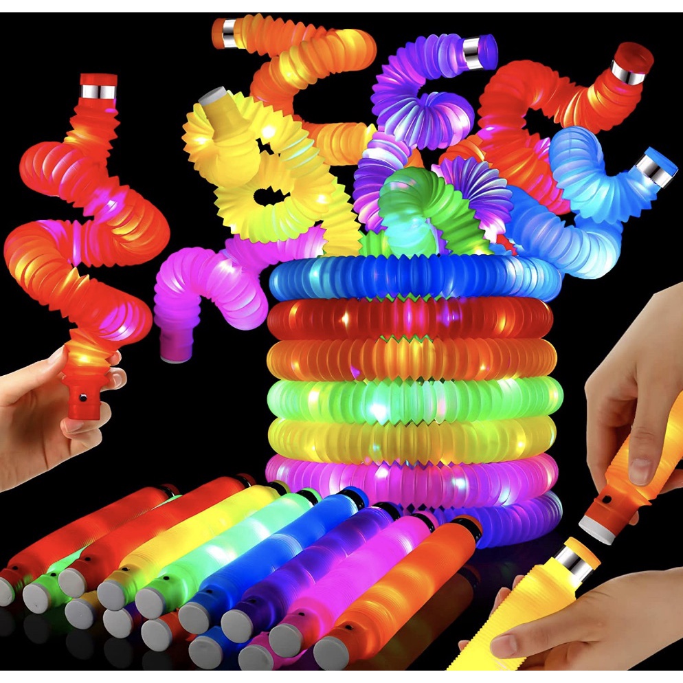 1Pc Pop Tube With lights Sensory Toys For Autistic Children And Fidgets For Kids Stress Relief