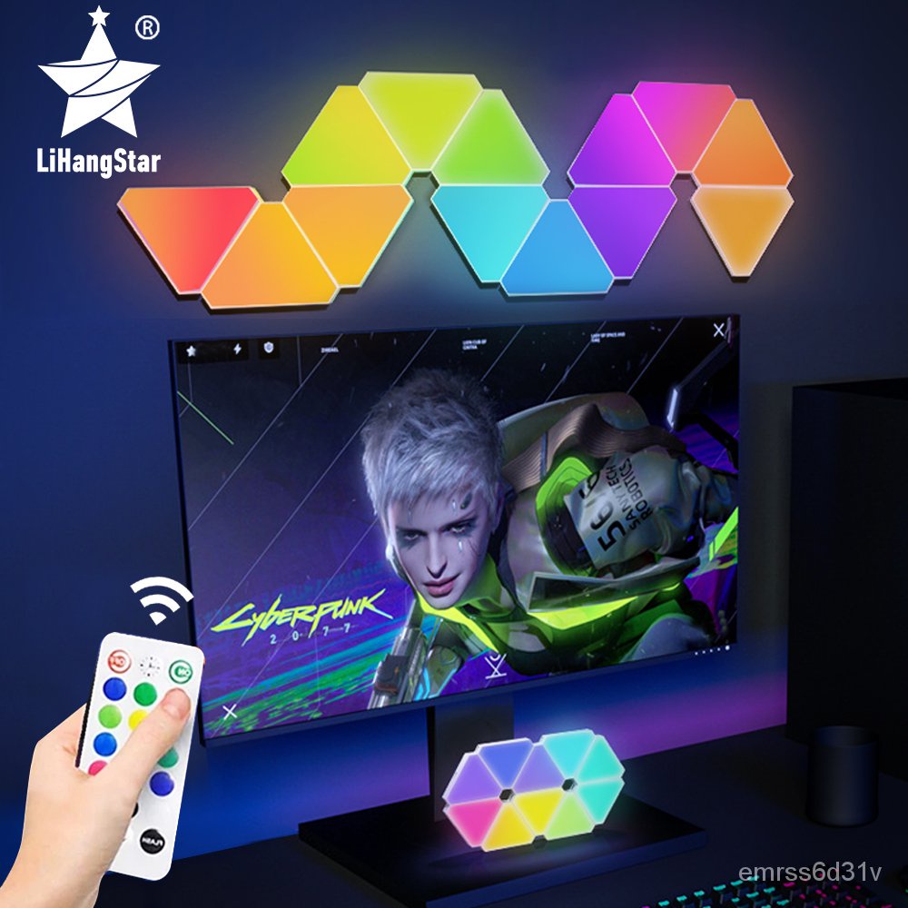 LED Triangle Wall Light USB Touch Night Light RGB Ambient Light Bedroom
