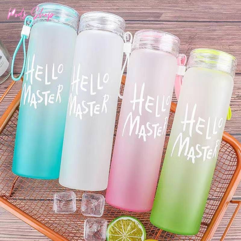 480ml Portable Gradient Color Frosted Water Tumbler Bottle Hello Master ...