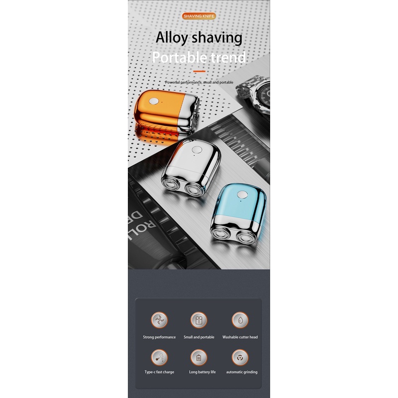 USB Rechargeable Mini Portable Electric Shaver for Men Double Head ...