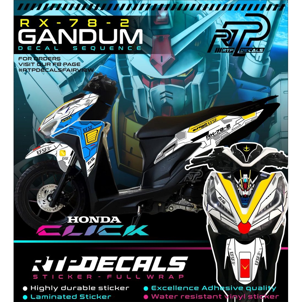 Honda Click V2 Full Printed And Laminated Decals Sticker Shopee Philippines