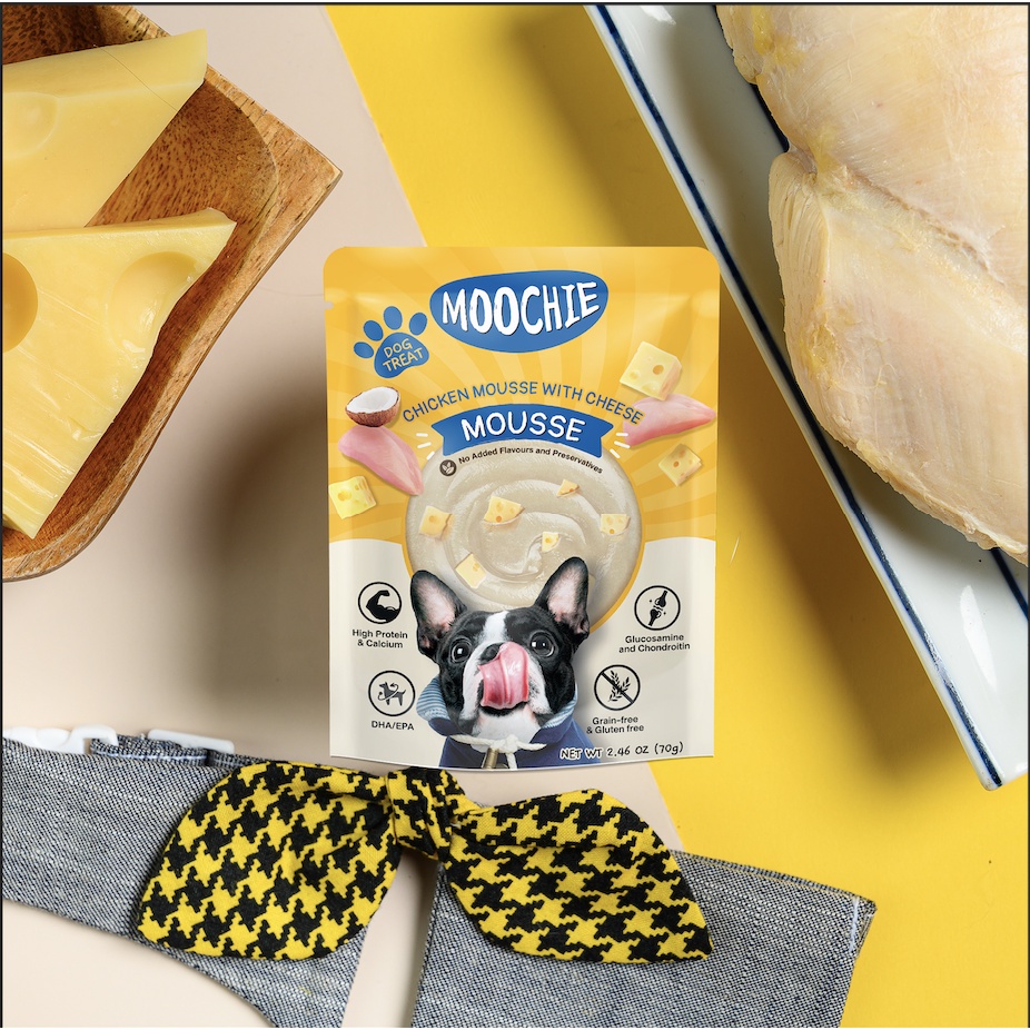Moochie Value Box Wet Dog Treat Chicken Mousse With Cheese 70g Pouch ...