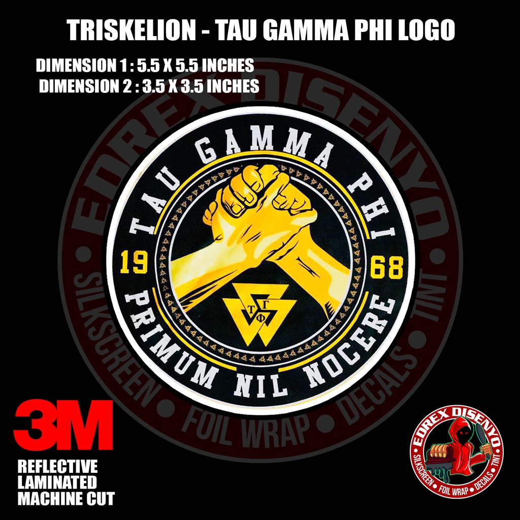 TRISKELION TAU GAMMA PHI LOGO REFLECTIVE Shopee Philippines