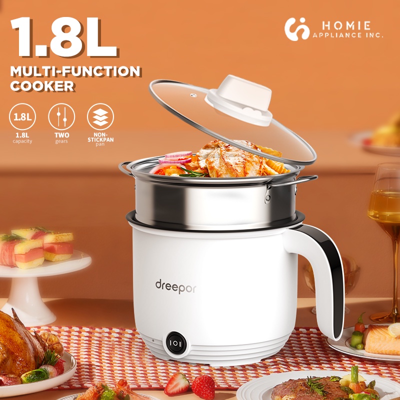 Dreepor Mini Rice Cooker Small With Steamer Non Stick Pan Hot Pot Multifunctional Electric 4301