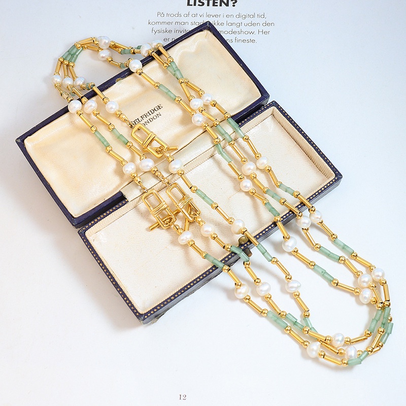 Exquisite Art High-End Accessories Aventurine Freshwater Pearl OT ...