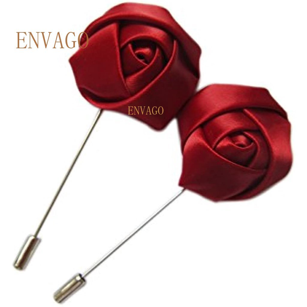 Mens 18-Pack Golden Leaf Rose Lapel Pins - Satin Flower Boutonnieres For Weddings, Suits & Formal Events Suit Accessories