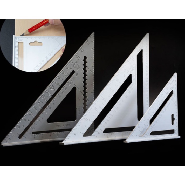 triangle ruler aluminum alloy carpentry Professional Protractor metric ...