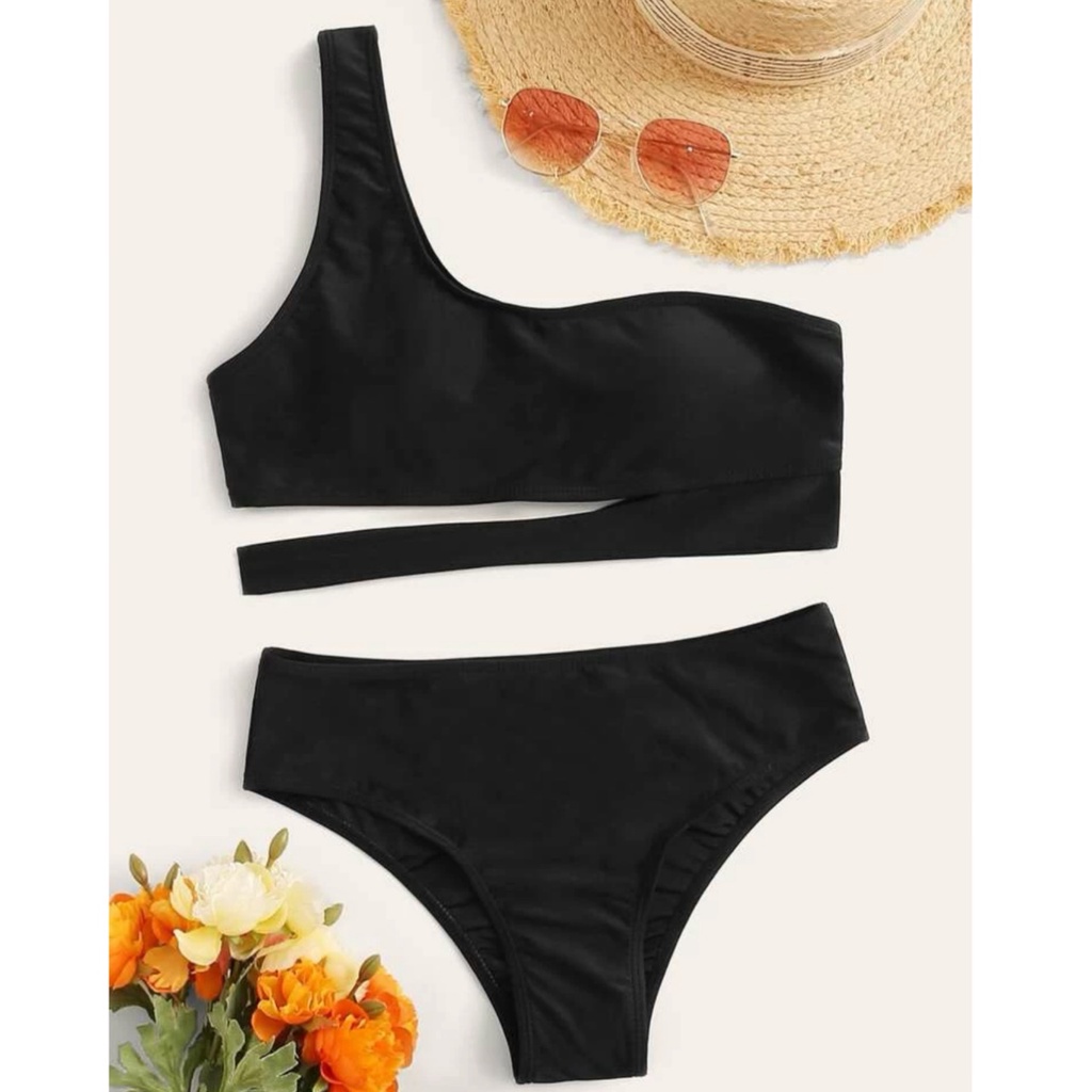One Shoulder Bikini Cutout Two Piece Swimsuit Bathing suit Beach Wear ...