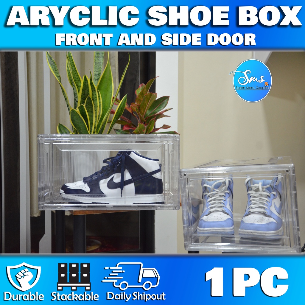 ACRYLIC QUALITY STACKABLE SHOEBOX WITH FRONT / SIDE DOOR Shopee Philippines