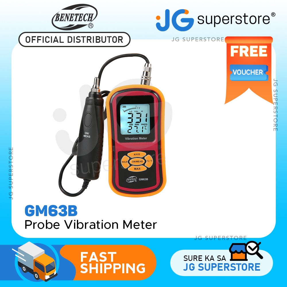 GM63B Digital Vibration Meter + Temperature Meter Shopee
