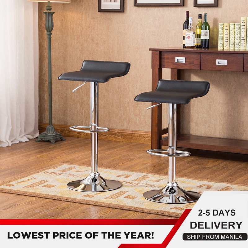 Saint Villa Luxury Hodeso Bar Stools 2 Pieces Adjustable Height Bar