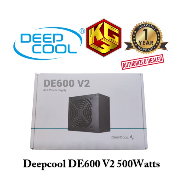 Deepcool DE600 V2 PSU 600 / 500 Watts Rated ATX Certified Power Supply ...