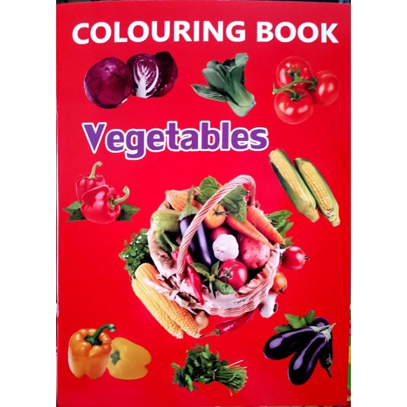 Fruits and Vegetables Copy and color Coloring book kids Activity Book ...