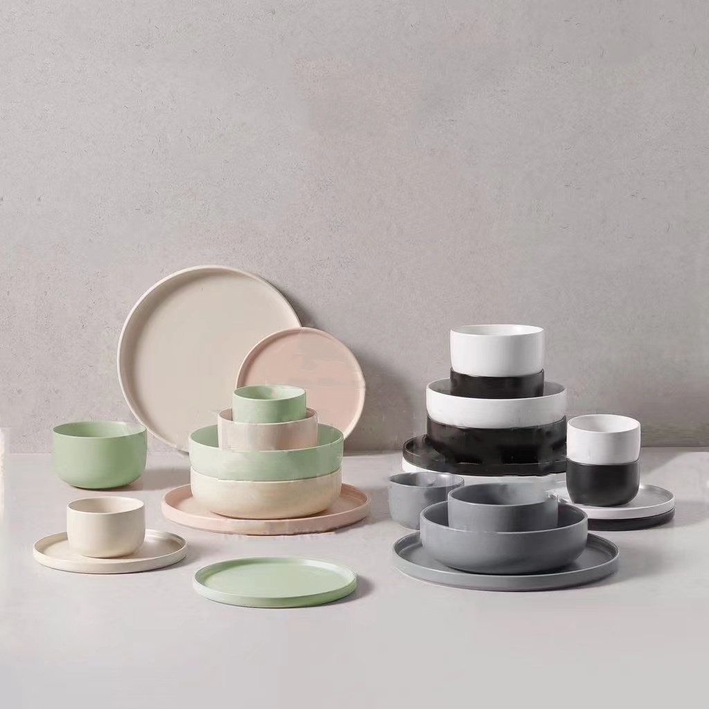 Coarse pottery sesame glaze tableware Modern simple matte frosted