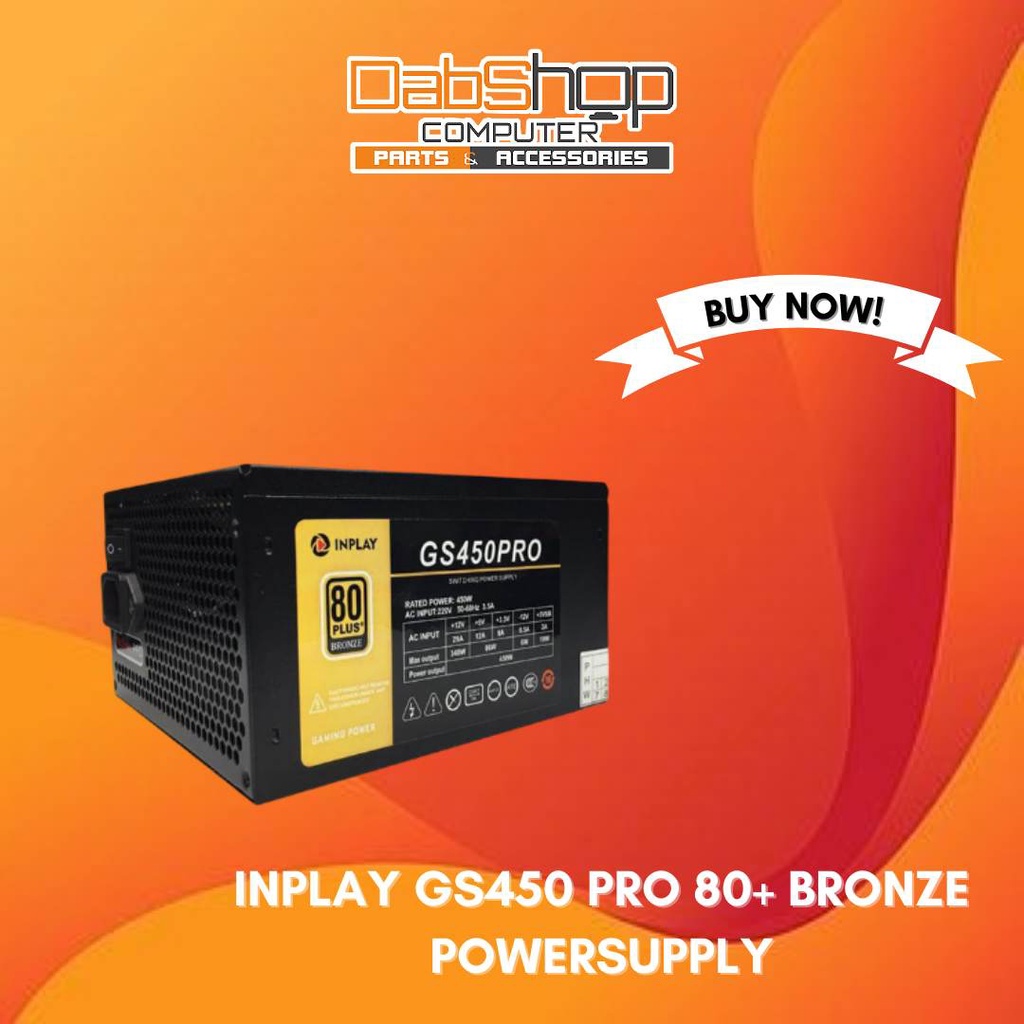 INPLAY GS450PRO 450W 80+BRONZE POWERSUPPLY | Shopee Philippines