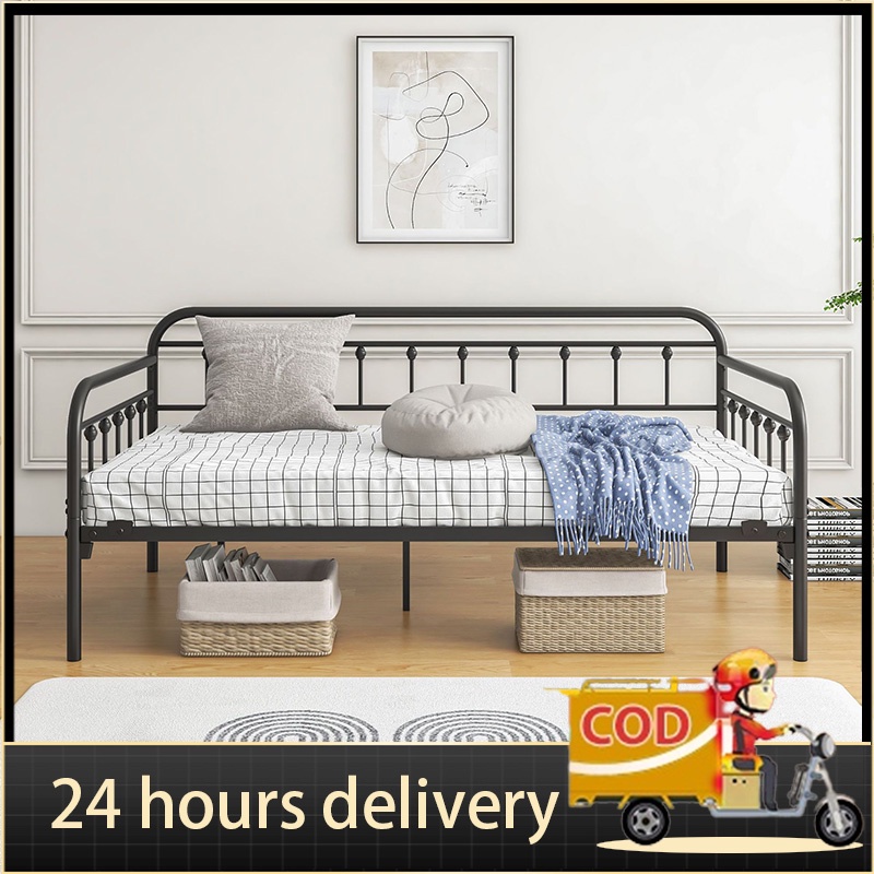 (READY STOCK) Sofa Bed Frame Day Bed Frame 100 Metal Iron Queen Size High Quality for Living