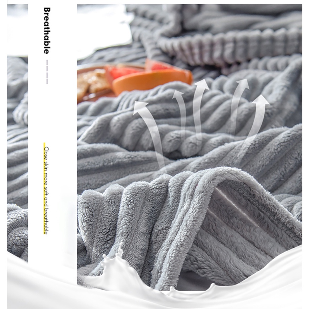 Legit Size Queen Size Thicker Stripes Velvet Blanket Super Soft Fluffy