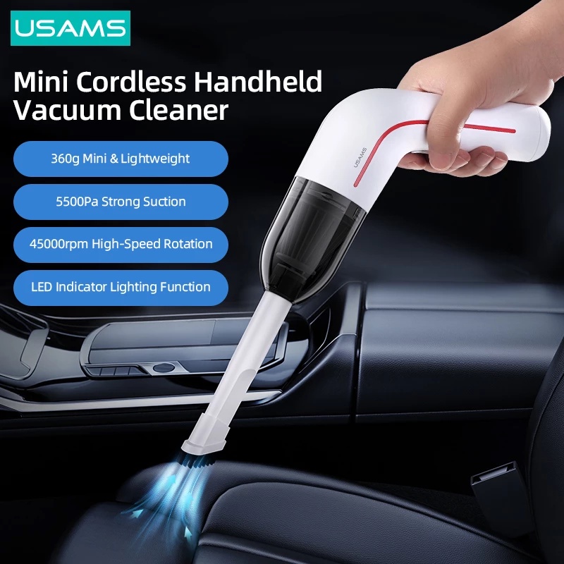 Usams Lej 5500Pa Portable Car Vacuum Cleaner Tool Kit 45000Rpm Cordless  Mini Handheld For Home Kitchen