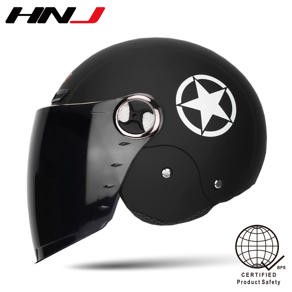 HNJ A923 Half Face Helmet for Motorcycle with ICC and BPS HELMET Women