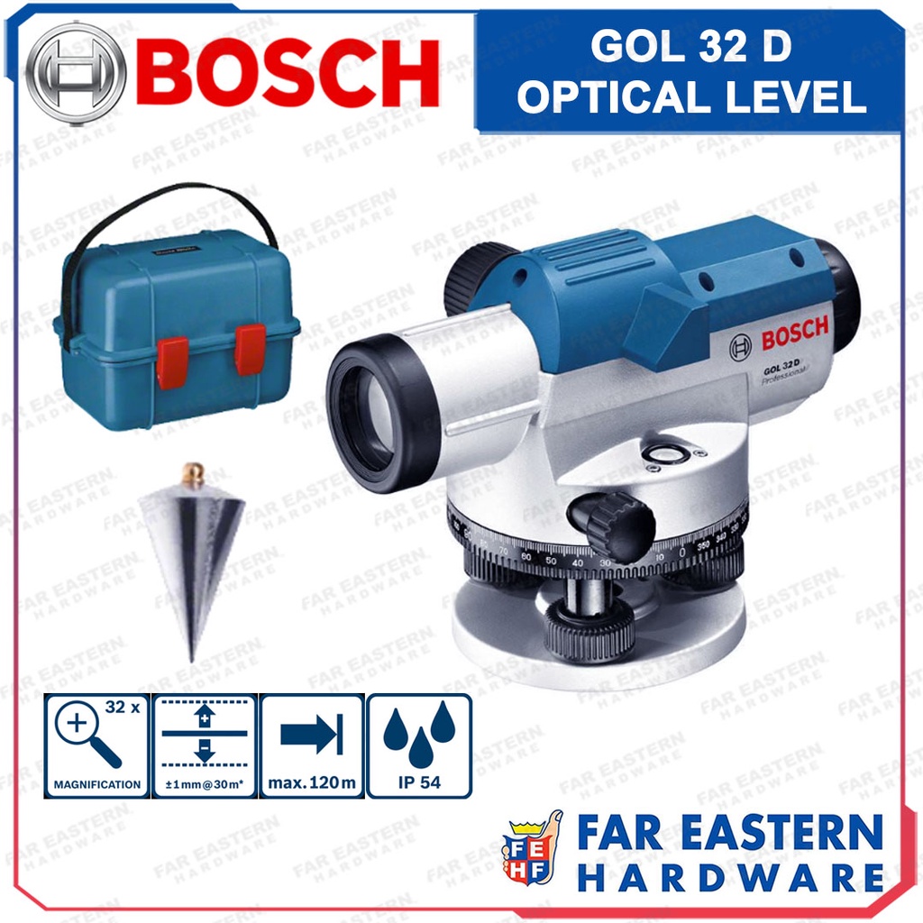 BOSCH GOL 32 D Optical Level w/ Case RBMT | Shopee Philippines