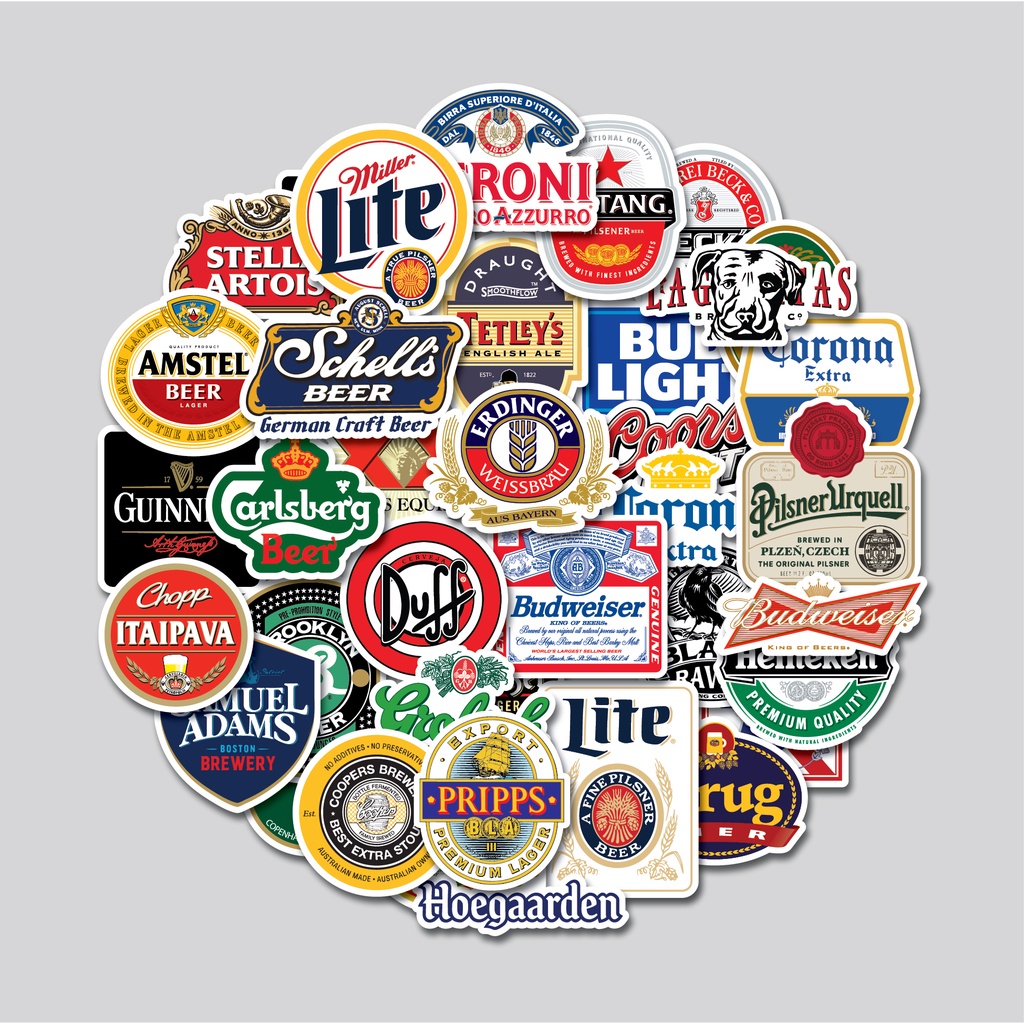 Sticker PACK BEER BRAND LOGO | Laptop TUMBLER Sticker | Helmet Luggage ...
