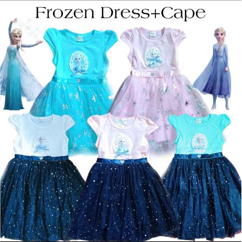 Frozen Dress with Cape ActualPhotoIsPosted Shopee Philippines