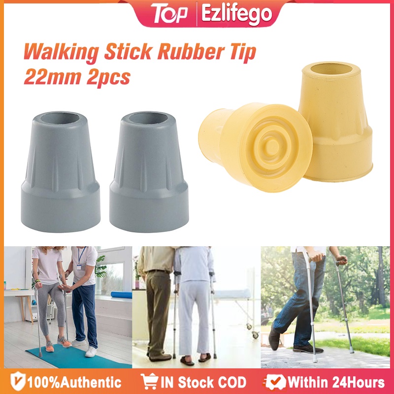 2Pcs Walking Stick Tips Replacement Antiskid Crutch Ferrules 22mm