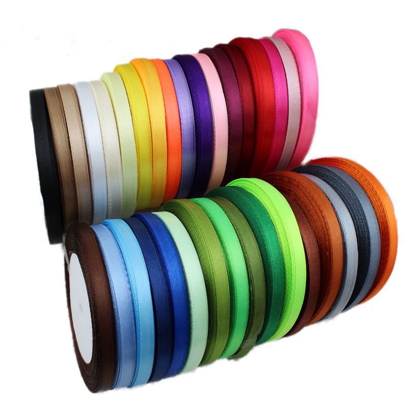 1/4” double edge satin ribbon (Per 3 YARD) high quality gift packaging ...