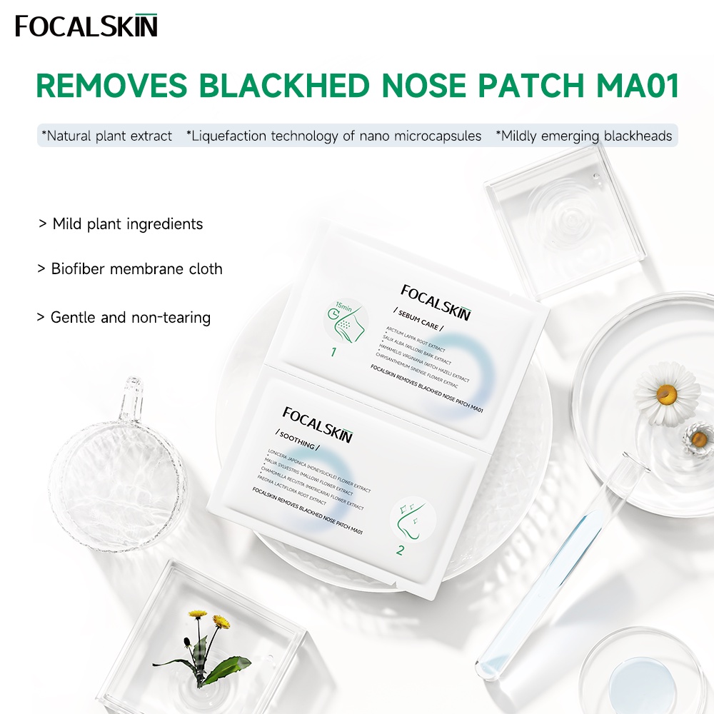 Focalskin 3 Steps Blackhead Remover Nose Strips Kit Gently Dissolves