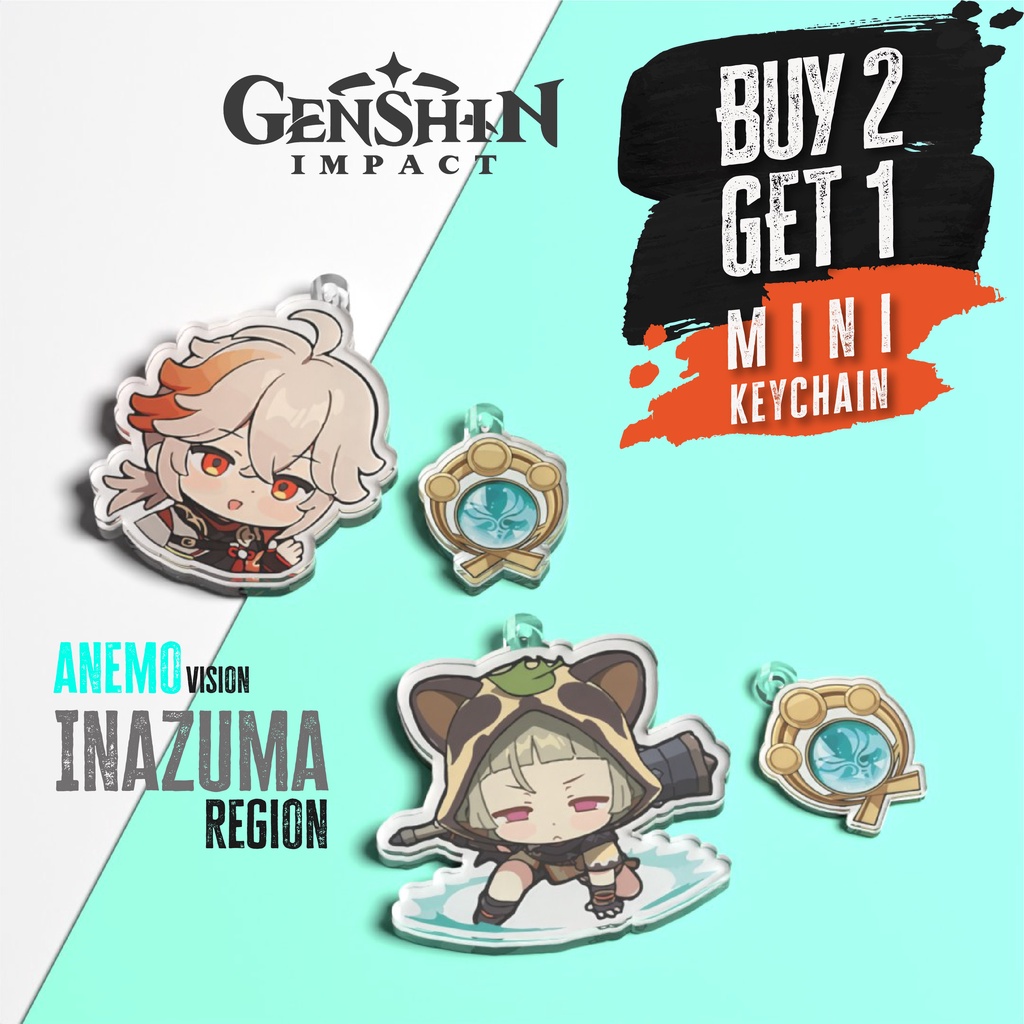 BURJOIS Keychain Genshin Impact Chara Anemo | INAZUMA | Kaedehara ...