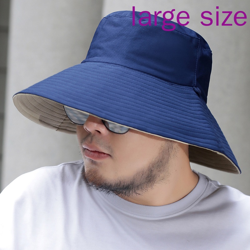 bucket hat big head size 62 cm men beach hat outdoor cotton sun hat