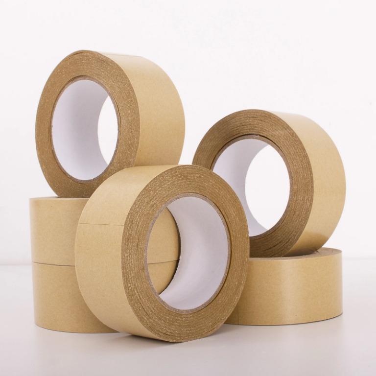 1 Roll Kraft Brown Paper Tape Self Adhesive Water Free Kraft Paper Tape