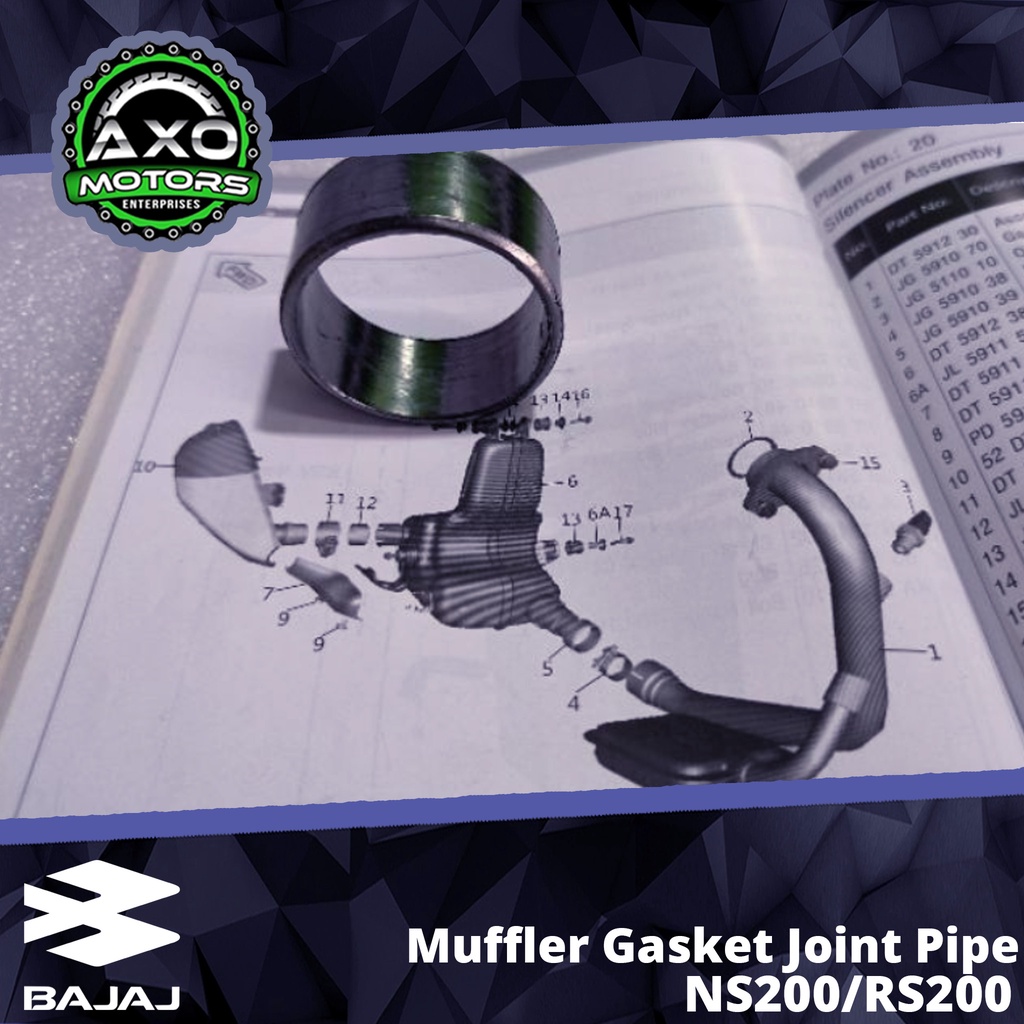 Muffler Gasket Joint Pipe RS200,NS200,200NS,NS150,160 KTM Duke RC200