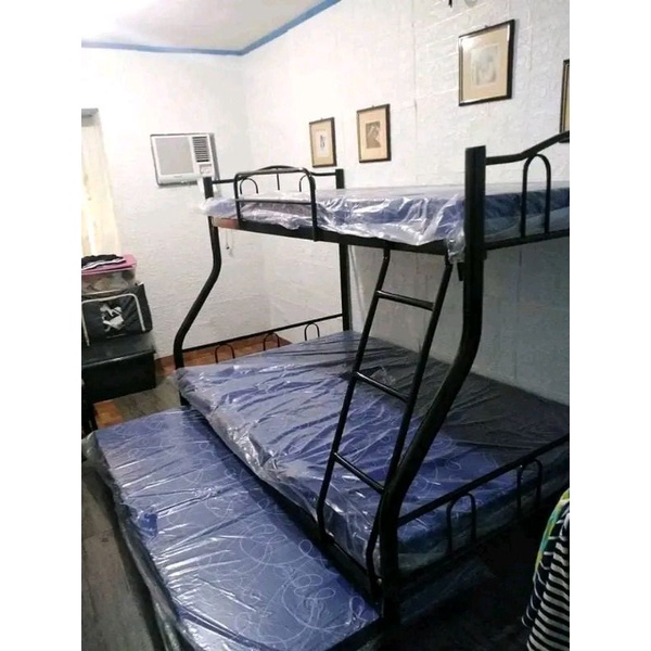 Rtype double deck beds with pullout and uratex foam set ( Full double
