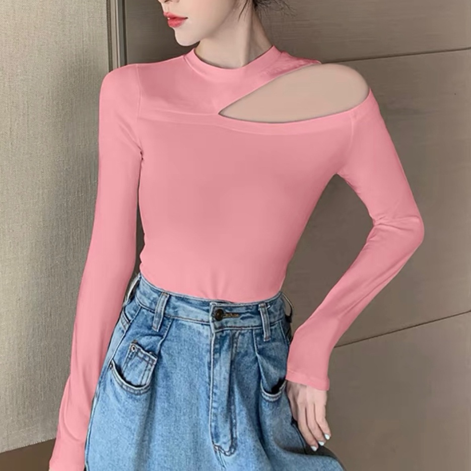 Angelcity Open Front Crop Top Hole In Front Long Sleeve BABY | Shopee ...