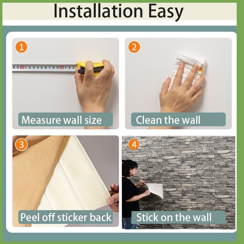 Wall Paper Dinding Adhesive 3D Foam Wallpaper Sticker Design Cartoon ...