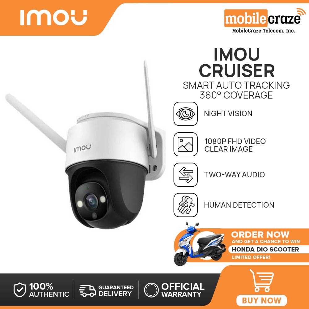 IMOU Cruiser Outdoor Camera IP66 Weatherproof Human Detection PTZ Built ...