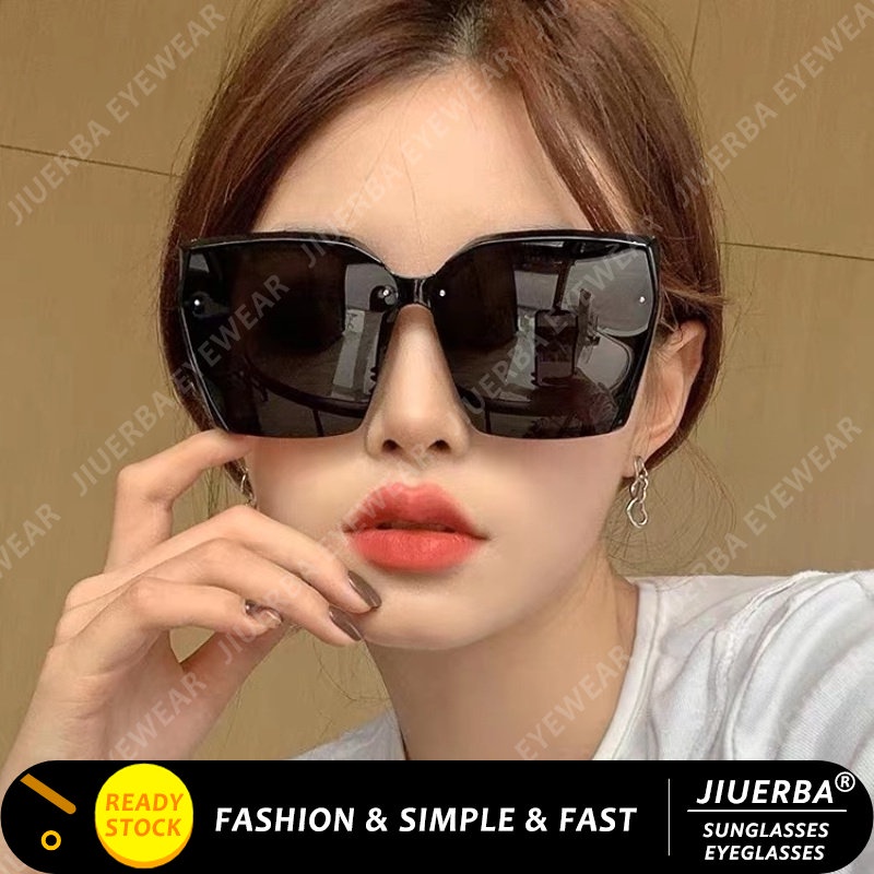 Jiuerba Korean Fashion Oversized Square Frame Anti Uv Sunglasses New