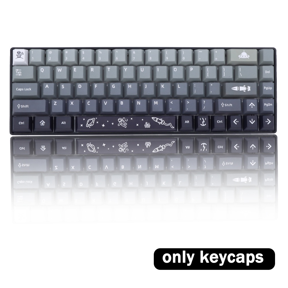 151 Keys Space Fog Gradient Keycaps English/Japanese Cherry Profile PBT ...