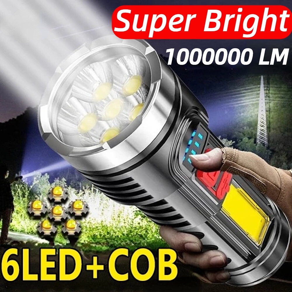 6 LED torch light powerful japan original torchlight powerful flashlight rechargeable 18650