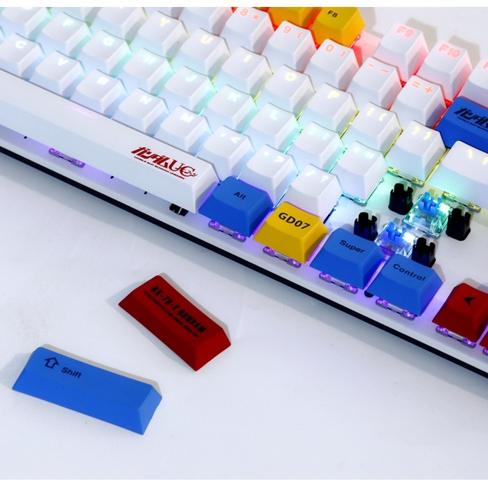 Zeus Gundam (GD-99) 104-key cool RGB 4-color splicing mechanical gaming ...