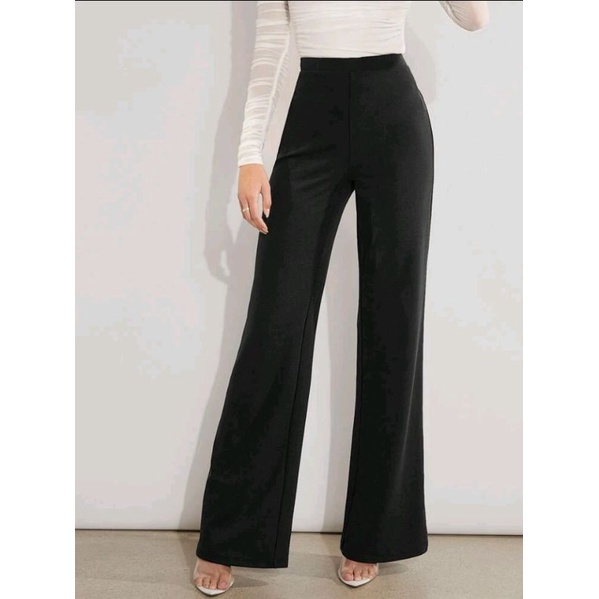 ZUMI High Waist Wideleg Pants for Women(25-32 inches) | Shopee Philippines