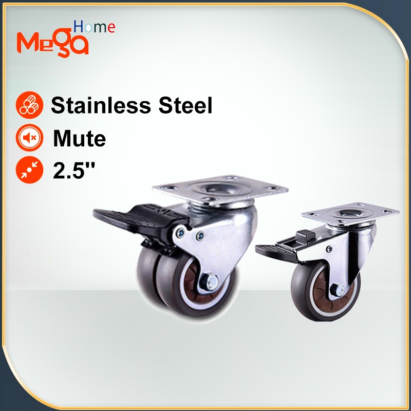 Megahome 4PCS Caster Wheel with Lock Heavyduty Metal Big Chair Wheels