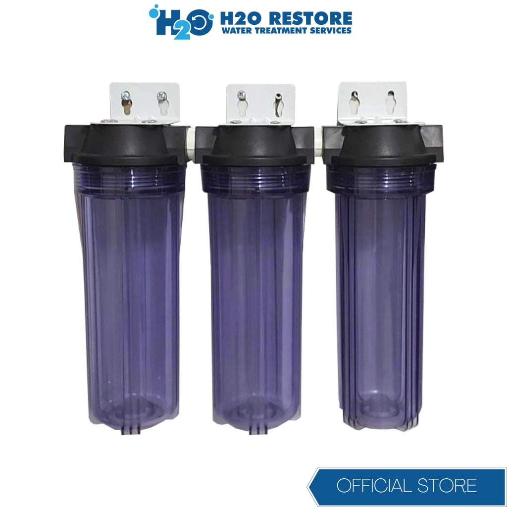3 Stages Water Filter Clear Housing No Filter Inside 1/2